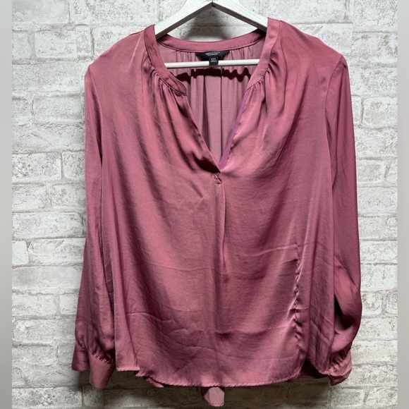 Simply Vera magenta split crew‎ blouse women’s XXL long sleeve - Picture 1 of 7